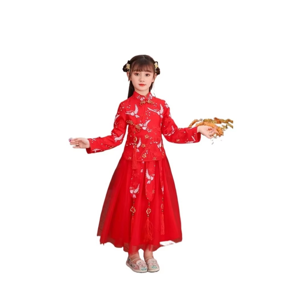 여아 원피스 아동복 세트, 한푸 코스프레 파티 무대 쇼 - Fashion Show Ethnic Wear 리뷰 및 가격